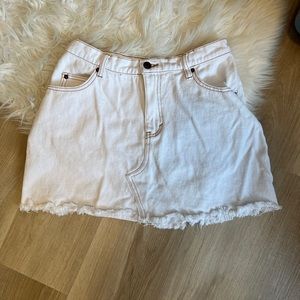 Tiger Mist White Denim Mini Skirt